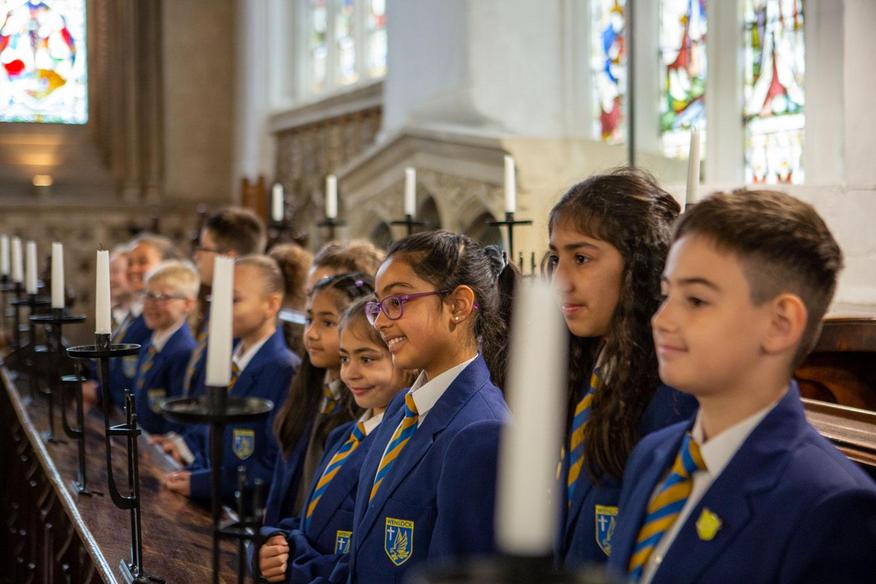 Children in a church